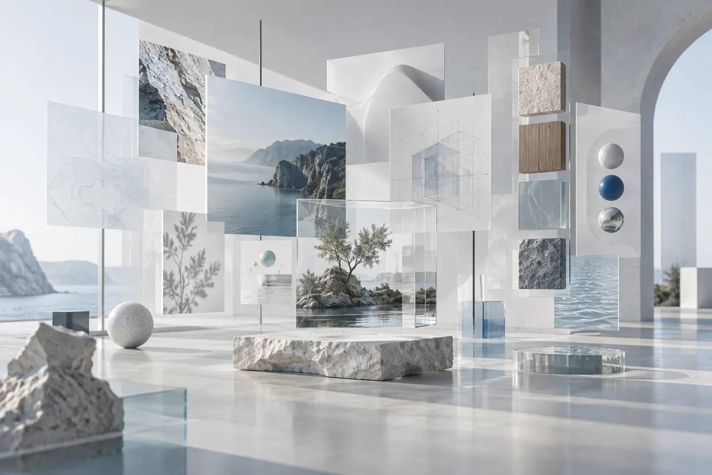 Documents and visual references arranged for multimodal understanding